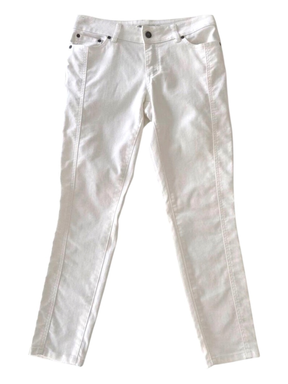 Prana white jeans trousers pants high rise lightweight size 9/29 organic stretch